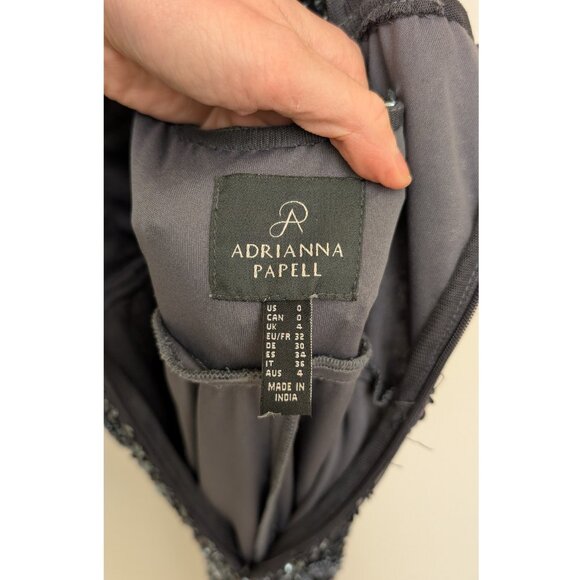 Adrianna Papell Gray Maxi Sequin Evening Gown - Picture 8 of 9